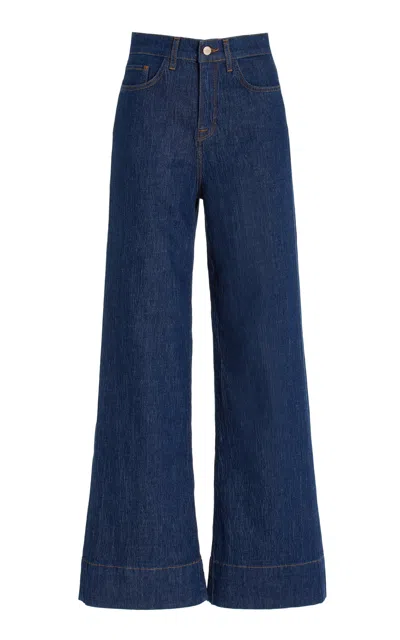 Triarchy Ms. Onassis High-rise Wide-leg Jeans In Blue