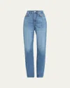 Triarchy Ms.  V-high Rise Straight-leg Jeans In Blue