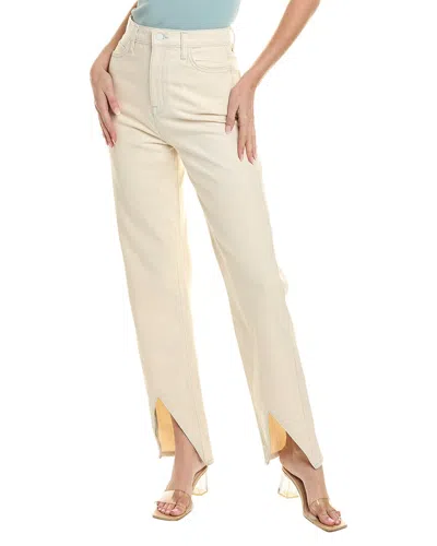 TRIARCHY TRIARCHY MS. HART PETAL HEM WHITE HIGH-RISE STRAIGHT LEG JEAN