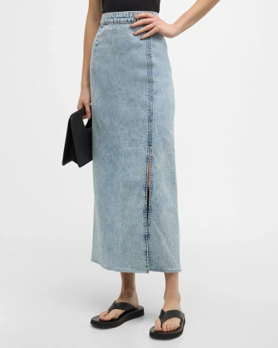Triarchy Ms. Madison High-rise Pencil Maxi Skirt In Spring Indigo