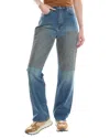 TRIARCHY TRIARCHY MS. TRIARCHY CLASSIC INDIGO EMBROIDERY HIGH-RISE STRAIGHT LEG JEAN