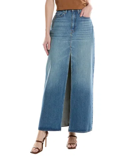 Triarchy Ms Westwood High-rise Slit Denim Maxi Skirt In Blue