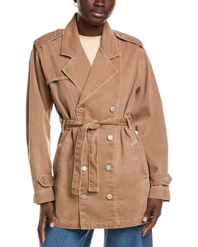 Triarchy Nicola Cropped Trench Coat In Brown