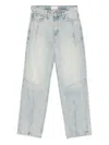 Triarchy Panelled Slit Jeans In Blue