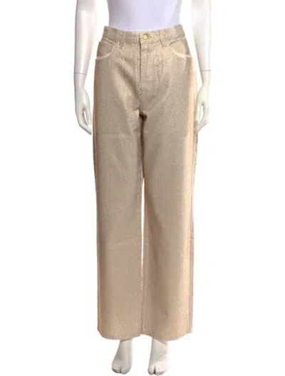 Pre-owned Triarchy Patterned Wide Leg Pants In Neutrals