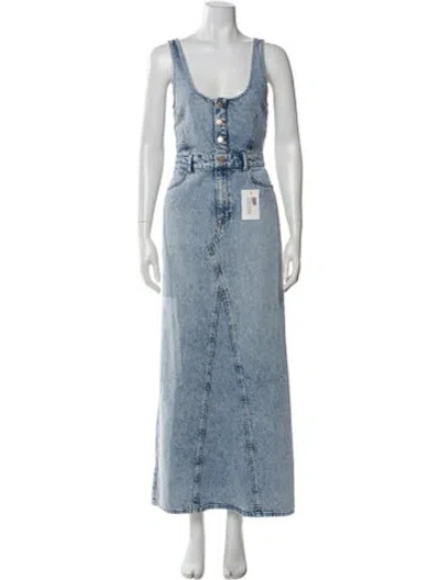 Pre-owned Triarchy Printed Long Dress W/ Tags In Blue