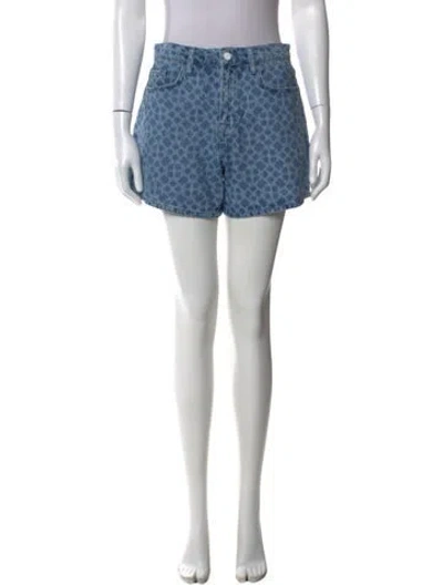 Pre-owned Triarchy Printed Mini Shorts In Blue