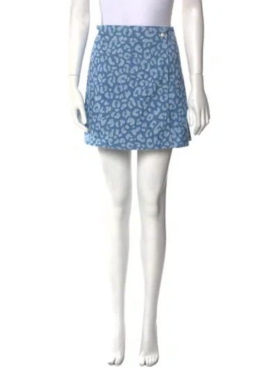 Pre-owned Triarchy Printed Mini Skirt In Blue