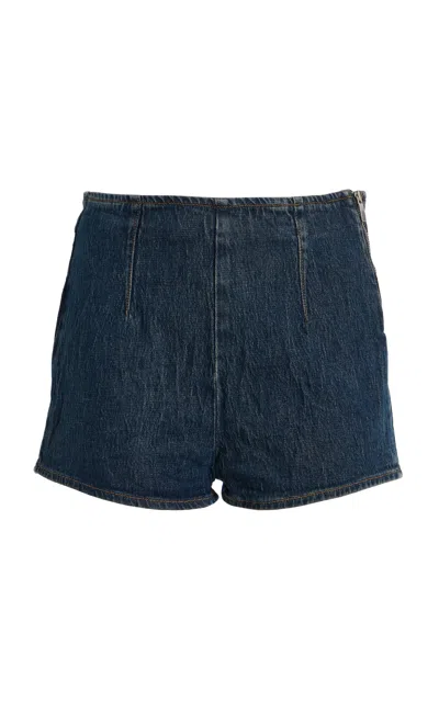 Triarchy Velma Denim Hot Shorts In Blue