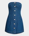 Triarchy Victoria Denim Corset Mini Dress In Blue