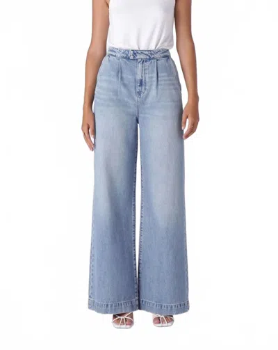 Triarchy Wide Leg High Waisted Jeans In Light Indigo In Blue
