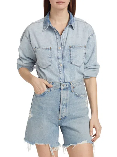 Triarchy Women's Ms. Charlotte Classic Denim Shirt In Spring Indigo
