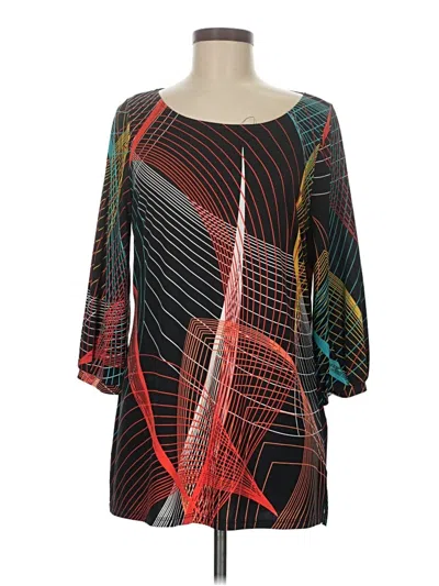 Pre-owned Tribal 3/4 Sleeve Blouse In Black