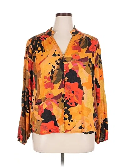 Pre-owned Tribal 3/4 Sleeve Blouse In Orange