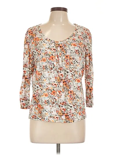 Pre-owned Tribal 3/4 Sleeve Blouse In Orange