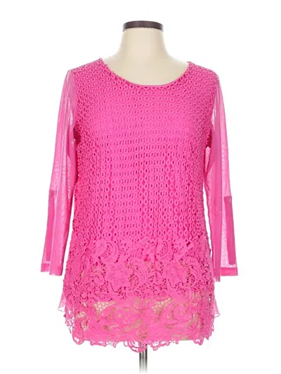 Pre-owned Tribal 3/4 Sleeve Blouse In Pink
