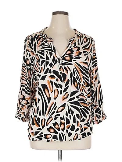 Pre-owned Tribal 3/4 Sleeve Blouse In White