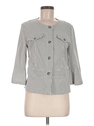 Pre-owned Tribal 3/4 Sleeve Button Down Shirt In Gray