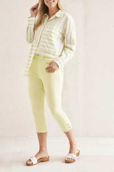 Tribal 5-pocket Pull-on Capri Pants In Wild Lime In Multi