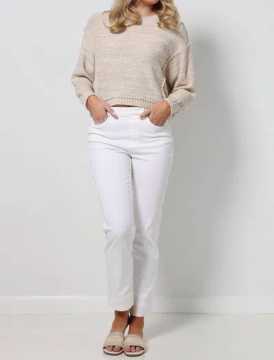 Tribal 5 Pocket Pull On Pant In Cream In White