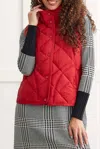 TRIBAL A LINE PUFFER VEST IN EARTH RED