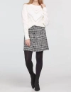 Tribal A-line Skirt With Buttons In Black/white In Multi