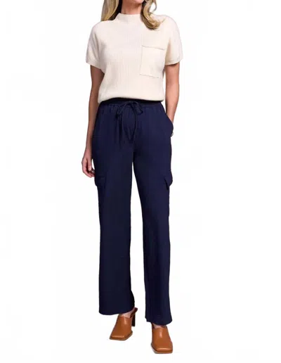 Tribal Airflow Elastic-waist Flowy Cargo Pants In Nightfall In Blue