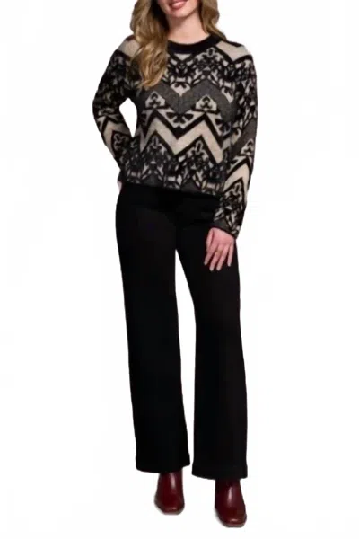 Tribal Ashlee Crewneck Sweater In Black