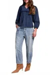 Tribal Audrey Barrel Jeans In Denim In Blue