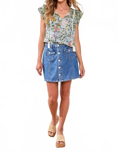 Tribal Audrey Denim Skort In Pacific In Blue