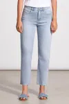 Tribal Audrey Girlfriend Straight Ankle Jean In Beach Wash In Multi