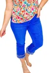Tribal Audrey Hem Straight Crop Jeans In Sea Sapphire Blue