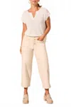 Tribal Audrey Hugging Wide Crop Jeans In Ecru In White