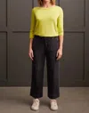 Tribal Audrey Hugging Wide Crop Jeans W/ Pockets In Stone Black In Multi