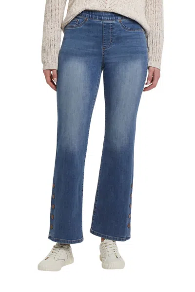 Tribal Audrey Micro Flare Pull On Jean In Vintage Wash In Blue