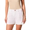 Tribal Audrey Mid-rise Pleated Wide-leg Short In Cocomilk In White