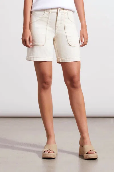 Tribal Audrey Patch Pocket Girlfriend Short In Ecru In White