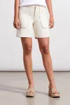 Tribal Audrey Patch Pocket Girlfriend Short In Ecru In White