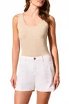 Tribal Audrey Mid-rise Pleated Wide-leg Short In Cocomilk In White
