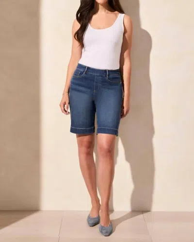 Tribal Audrey Pull On A-line Bermuda Short In Stormyblue In Multi