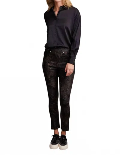 Tribal Audrey Pull On Ankle Pants In Bronze In Black