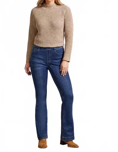 Tribal Audrey Pull On Flare Jeans In Bluemoon In Multi