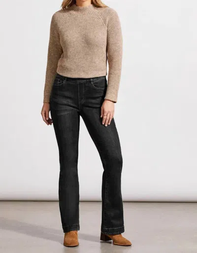 Tribal Audrey Pull On Flare Jeans In Dusty Black In Multi