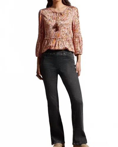 Tribal Audrey Pull On Microflare Jeans In Stone Black