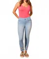 Tribal Audrey Pull-on Slim Ankle Jeans With Embroidery In Vivid Blue In Blue