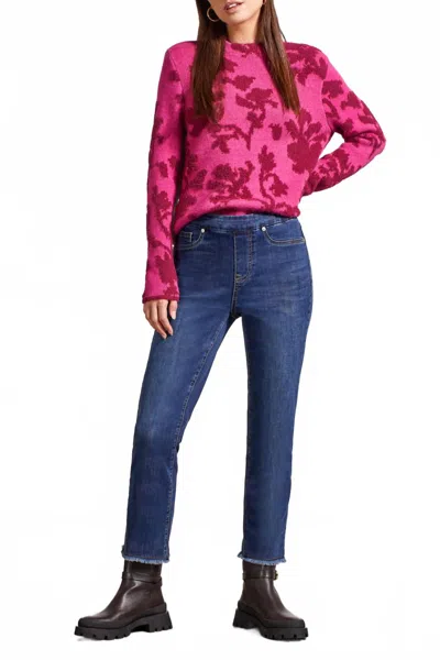 Tribal Audrey Pull On Straight Crop Jeans In Blue Moon
