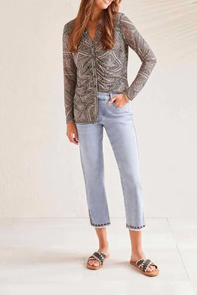 Tribal Cropped Jean In Light Breeze In Gray