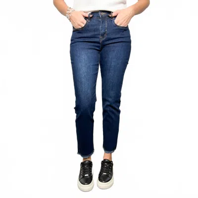 Tribal Audrey Straight Leg Girlfriend Jeans In Deep Indigo
