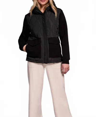 Tribal Avril Quilted Knit Jacket In Black