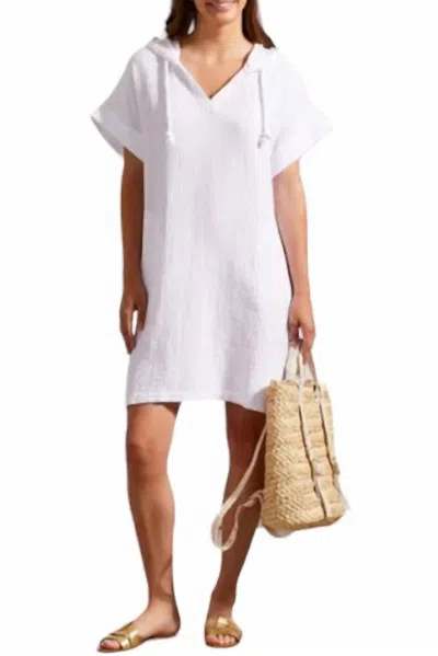 Tribal Beach Dress Hood And Pockets In White